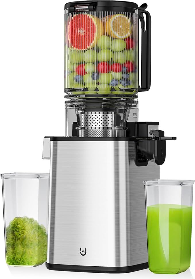 Cold Press Juicer Machine with 400W Motor and 5.3" Wide Chute