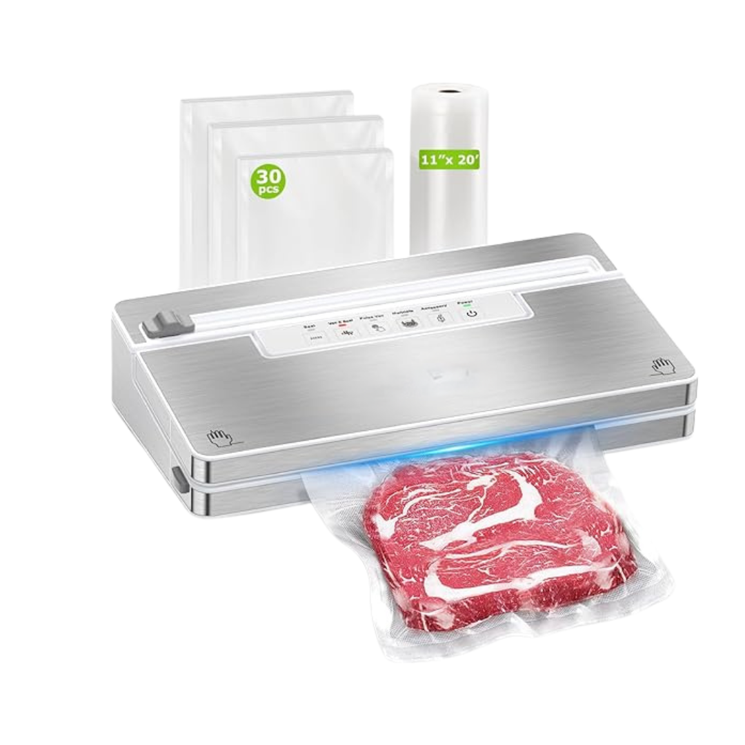 Vacuum Sealer Machine Stainless Steel with Bags, Roll, and Cutter