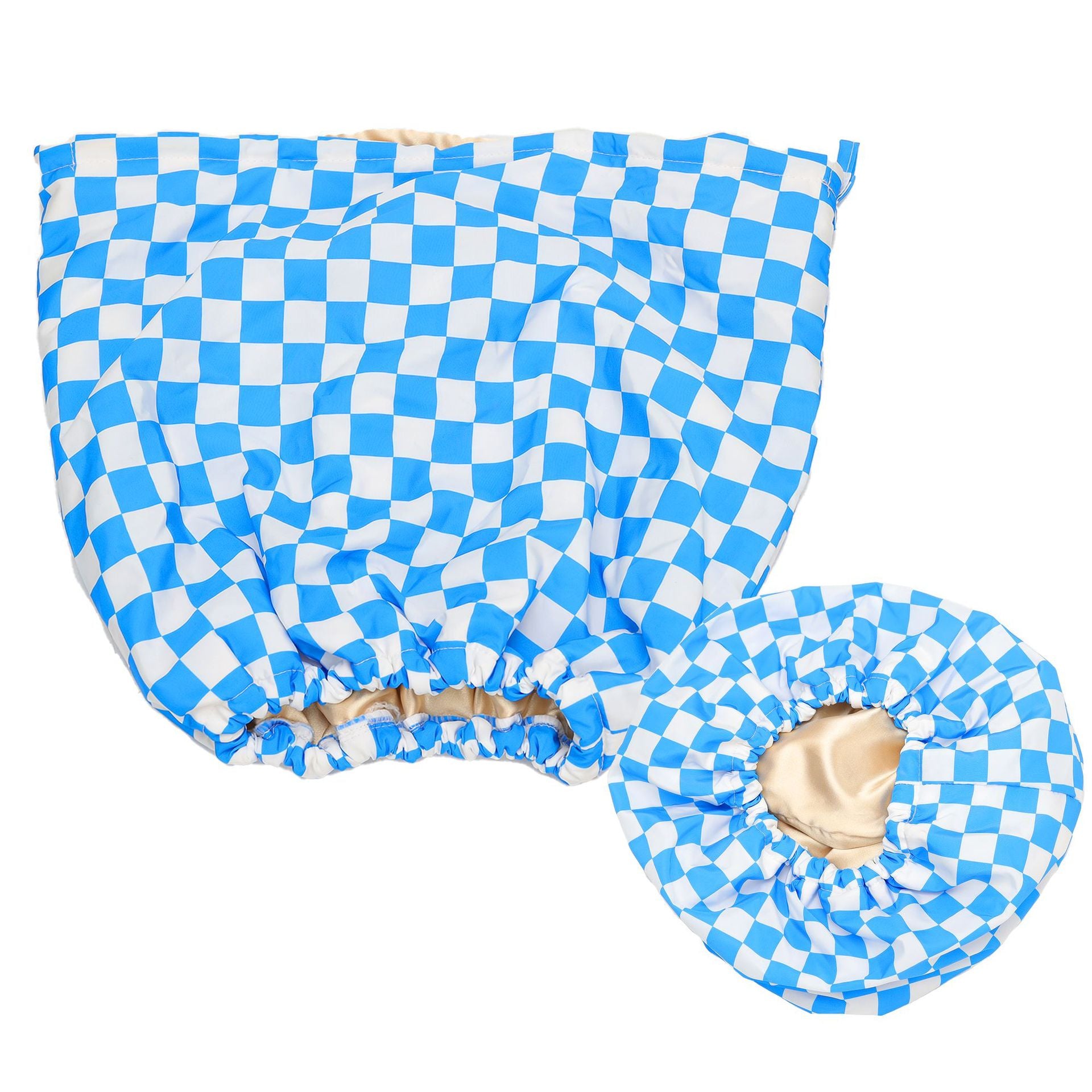 Women's fashion waterproof double-layer shower cap