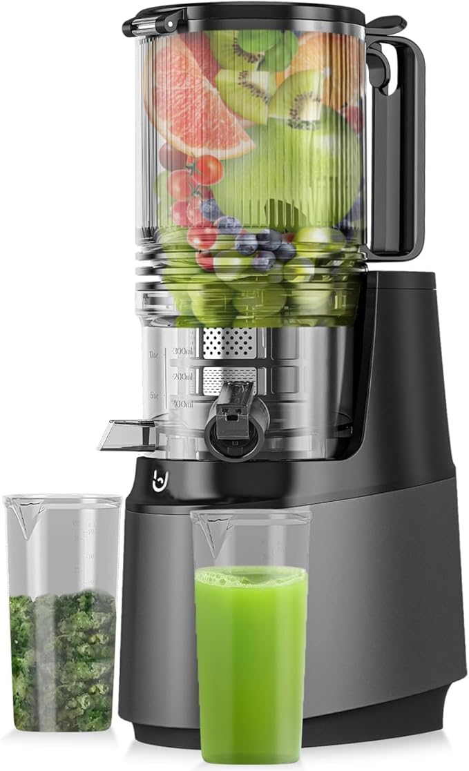 Cold Press Juicer Machine with 400W Motor and 5.3" Wide Chute