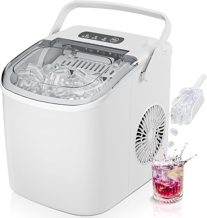 Countertop Ice Maker 26lbs per Day with Scoop, Basket and Handle