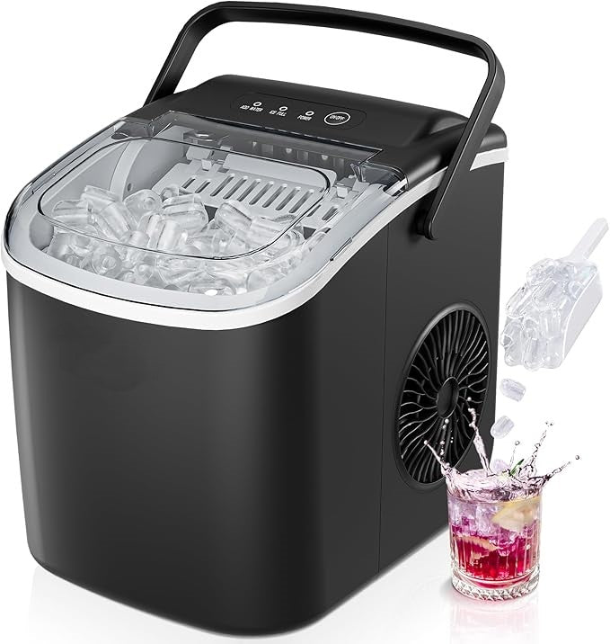 Countertop Ice Maker 26lbs per Day with Scoop, Basket and Handle