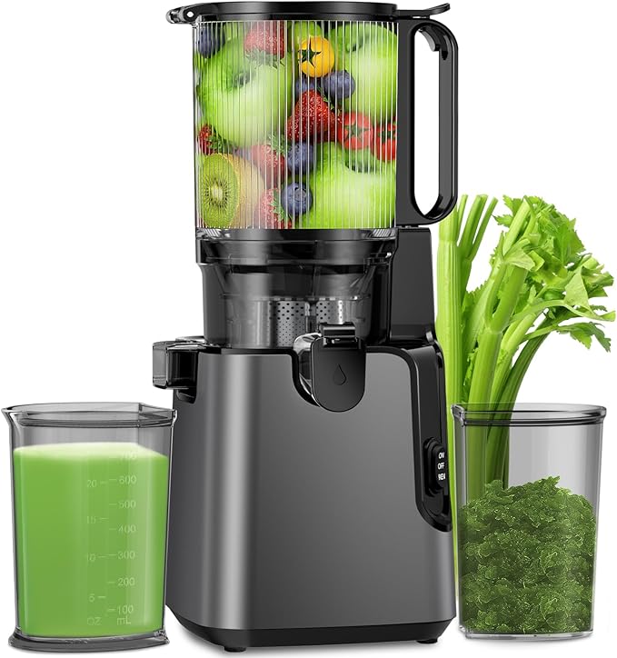 Cold Press Juicer Machine with 400W Motor and 5.4" Wide Chute