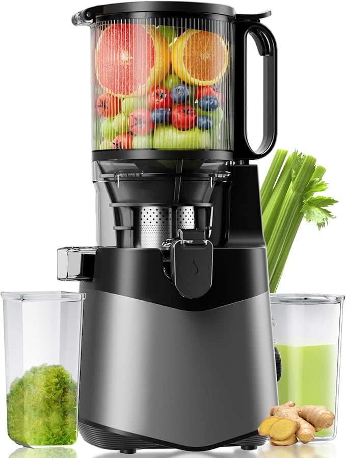 Cold Press Juicer Machine with 400W Motor and 5.3" Wide Chute
