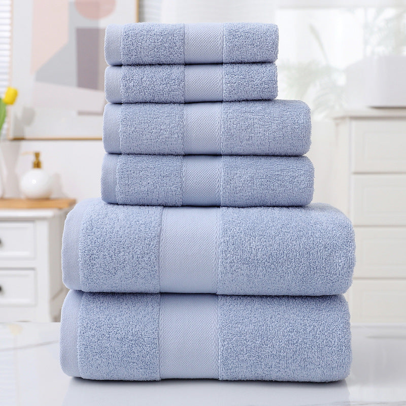 6-Piece Cotton Towel Set for Bathroom and Home Use