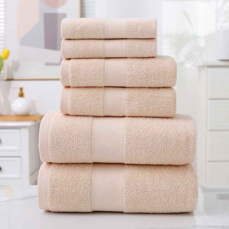 6-Piece Cotton Towel Set for Bathroom and Home Use