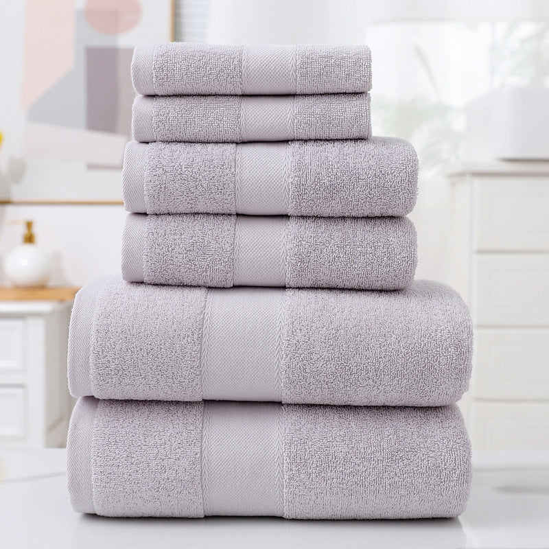 6-Piece Cotton Towel Set for Bathroom and Home Use