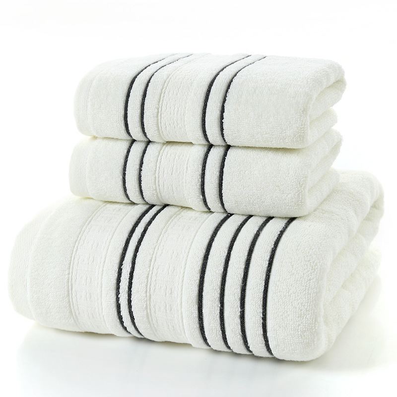 Cotton yarn bath towel set for home and spa use