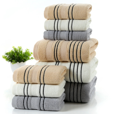 Cotton yarn bath towel set for home and spa use
