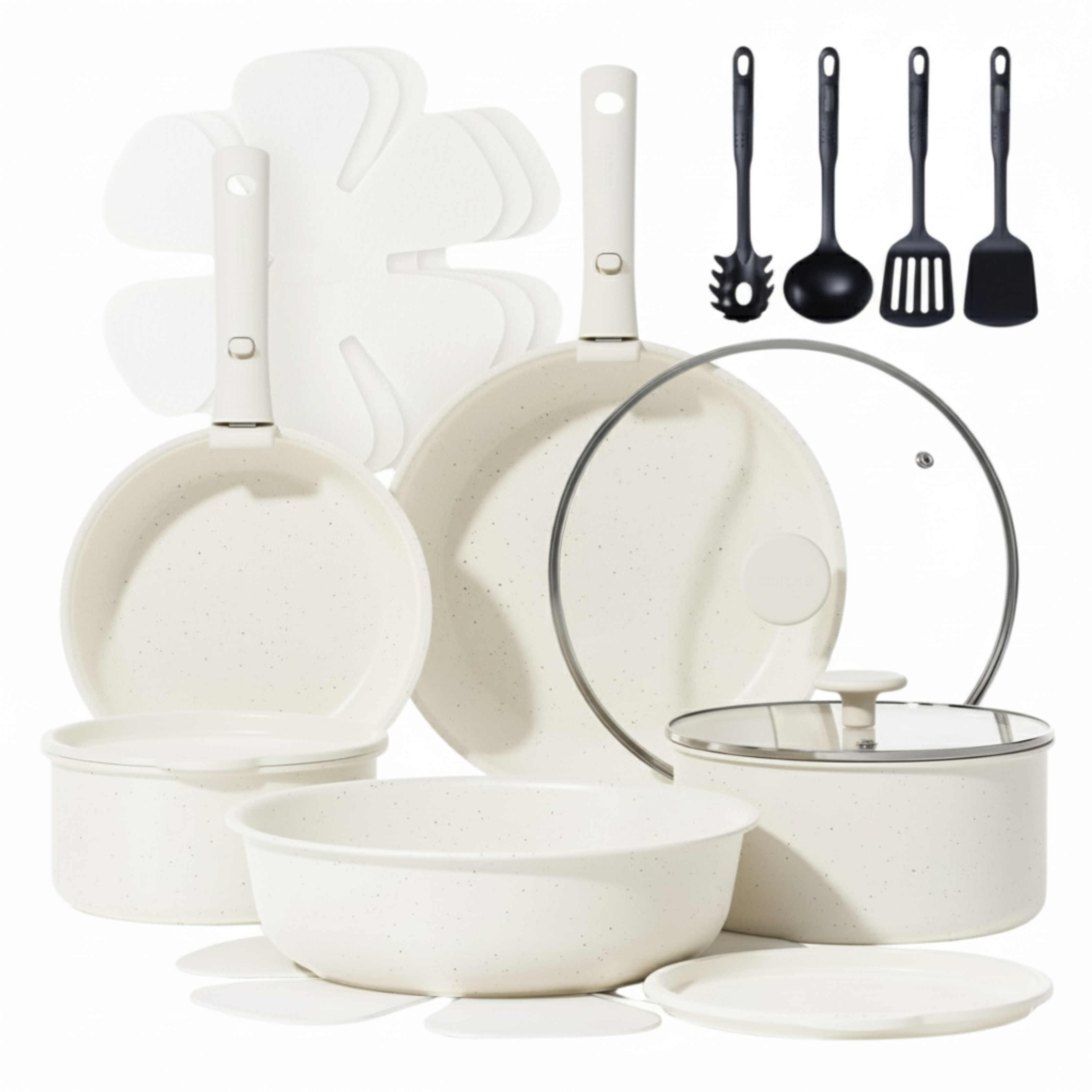 Granite Nonstick 19-Piece Cookware Set with Detachable Handles
