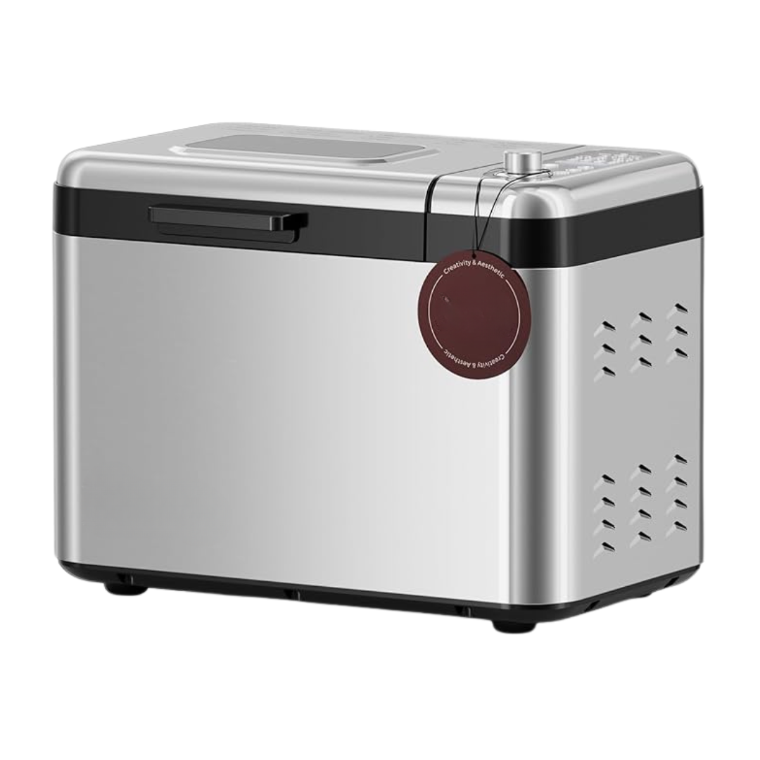 Silver Large Capacity Bread Maker Machine with 15 Programs & Timer