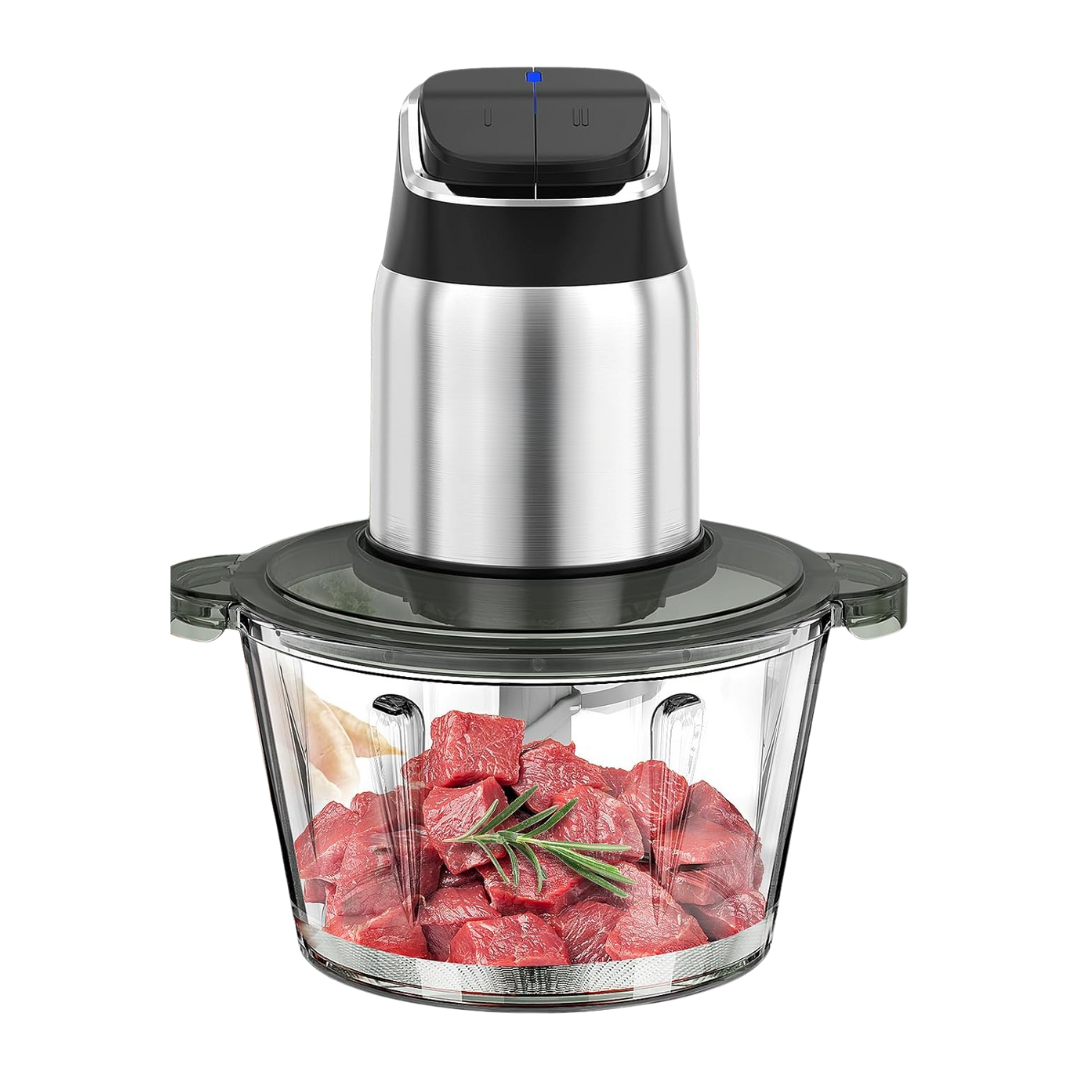 8-Cup Food Processor with Dual Bowls, 2 Speeds & Overheat Protection
