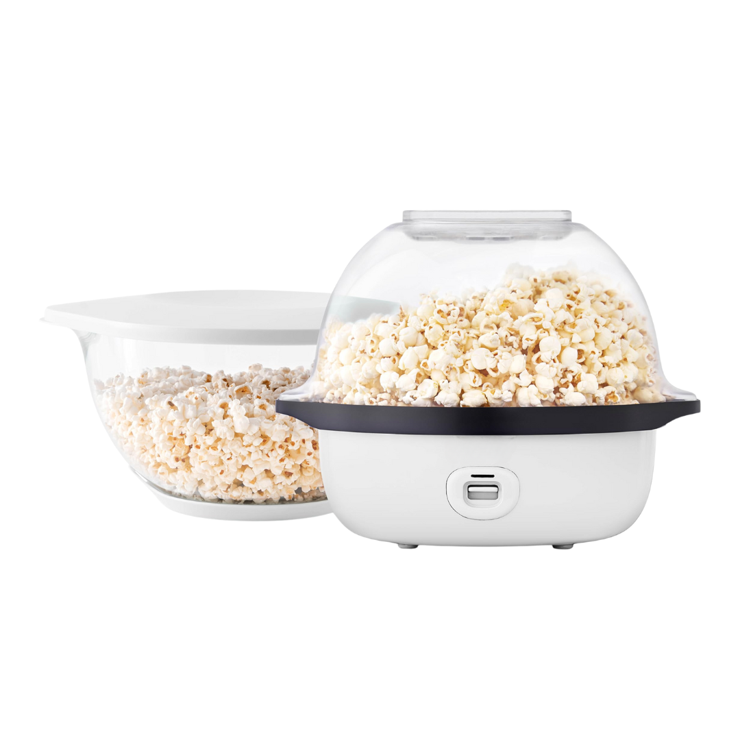Automatic Stirring Popcorn Maker with Big Bowl and Storage Lid