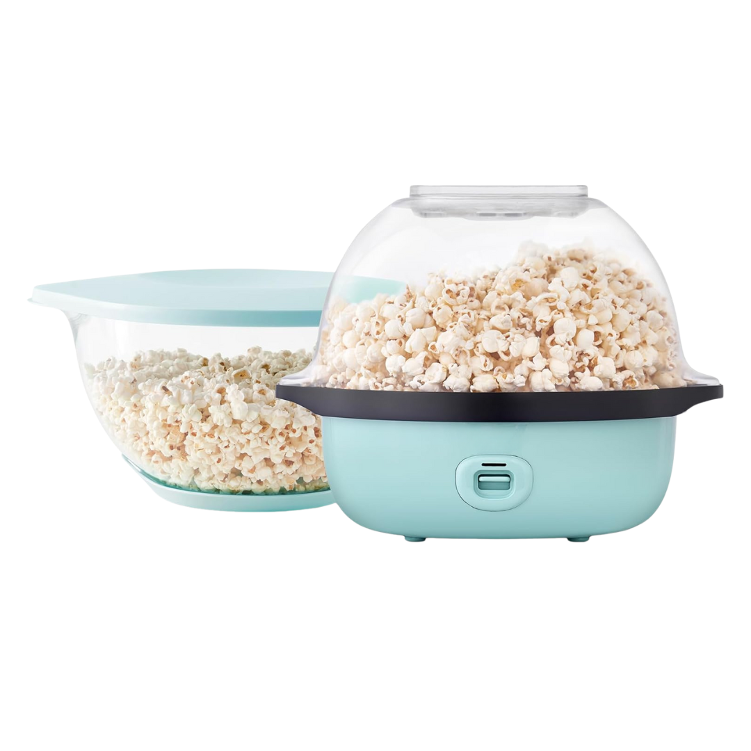Automatic Stirring Popcorn Maker with Big Bowl and Storage Lid