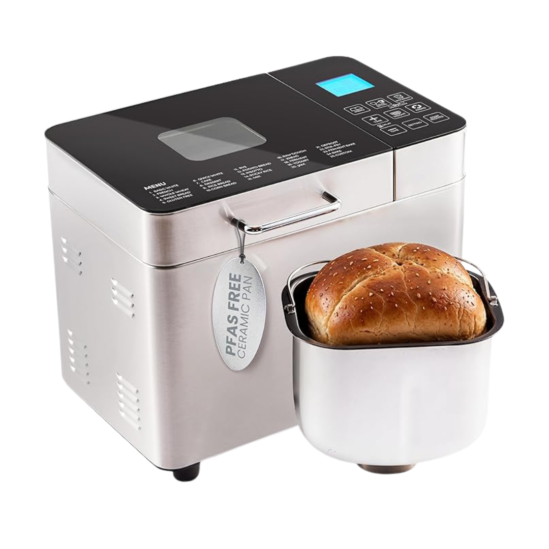 Digital Bread Maker with 24 Presets and 1 DIY setting, 2 lbs capacity