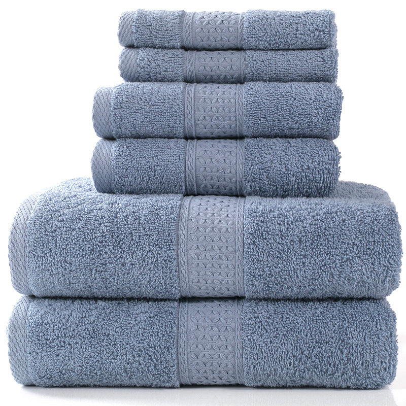 6-Piece Cotton Towel Set for Bathroom and Home Use