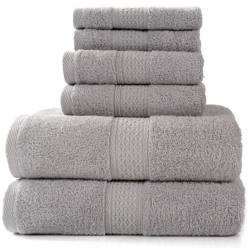 6-Piece Cotton Towel Set for Bathroom and Home Use