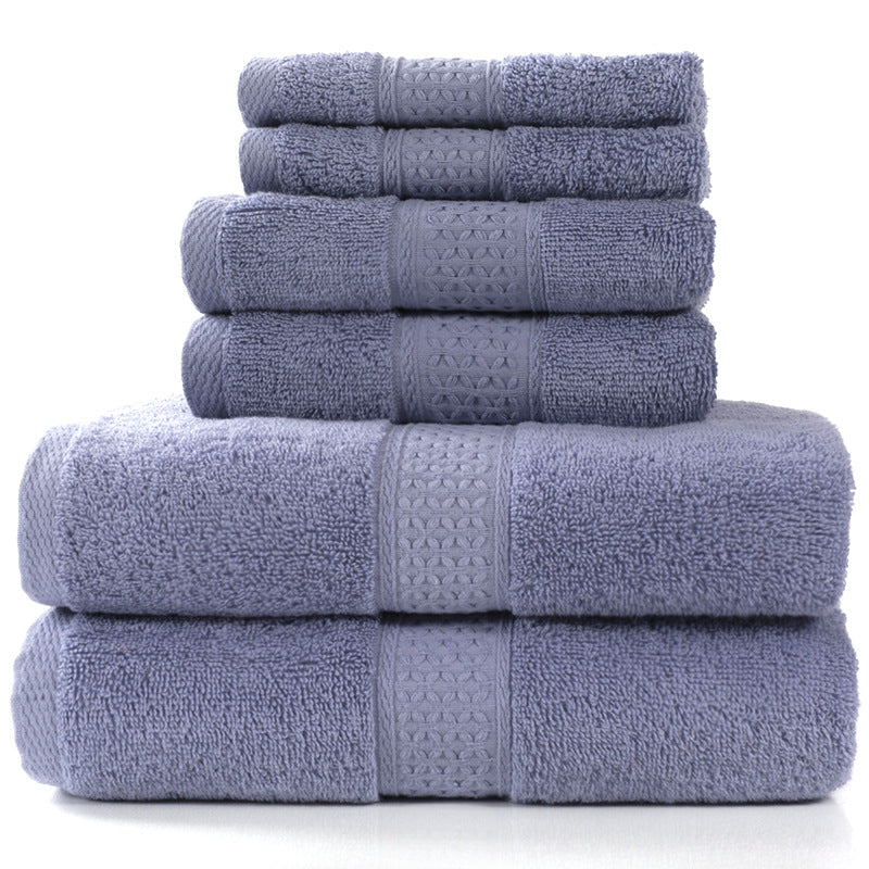 6-Piece Cotton Towel Set for Bathroom and Home Use